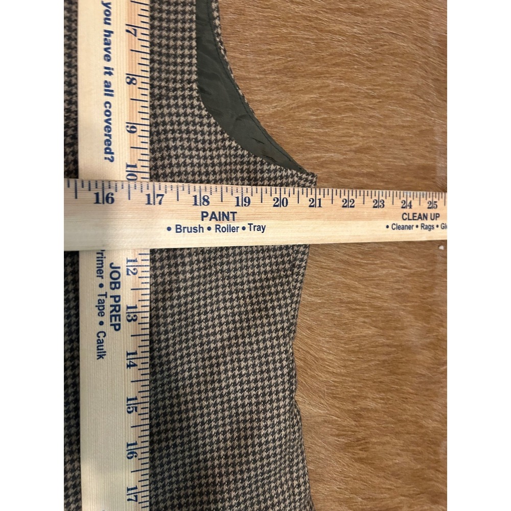 Vintage Nygard ladies lambs wool houndstooth vest zip boho folk heritage preppy - Picture 7 of 8